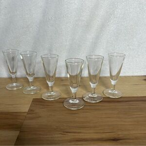 Vintage Elegant Clear Glass Shot Glass Set